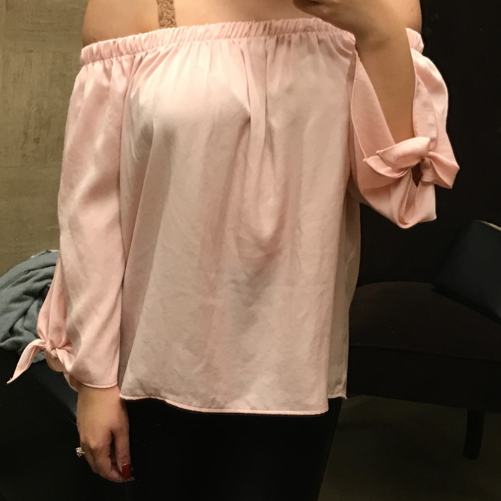 Pink Off-The-Shoulder Top